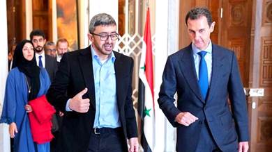 الأسد يستقبل وزير الخارجية الإماراتي في دمشق